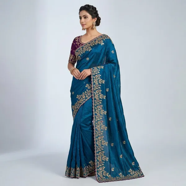 Blue_Fandy_Satin_Silk_Saree_For_Women