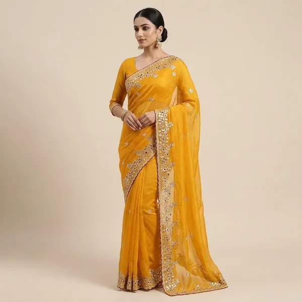 Yellow_Fandy_Satin_Silk_Saree_For_Women