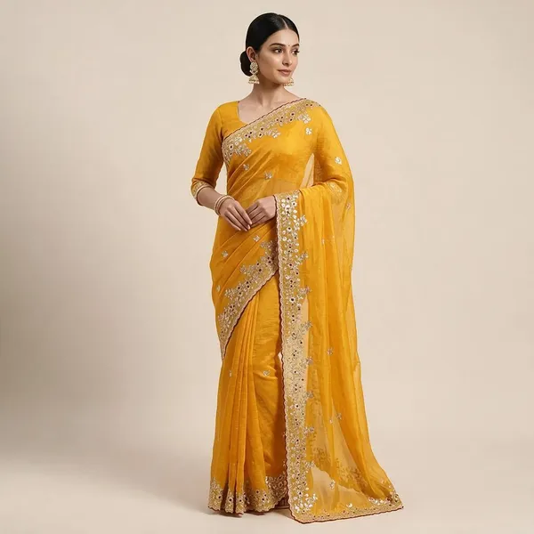 Yellow_Fandy_Satin_Silk_Saree_For_Women