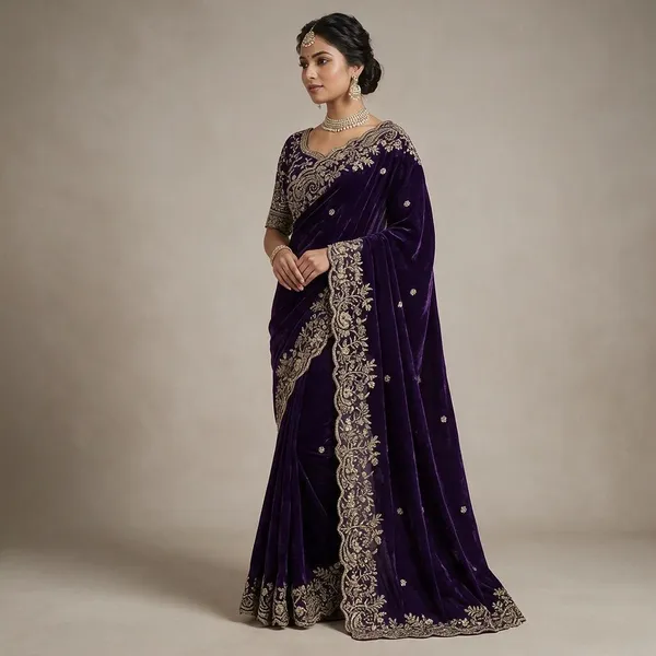 Purple_Fandy_Satin_Silk_Saree_For_Women