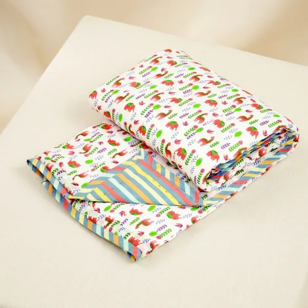 Multicolour_Cotton_Floral_Print_Quilt_For_Kids