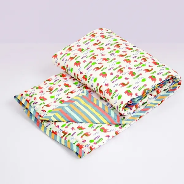 Multicolour_Cotton_Floral_Print_Quilt_For_Kids