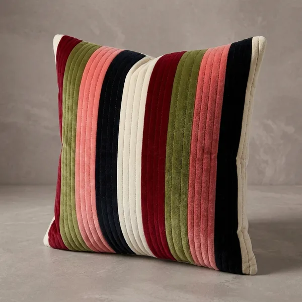 Velvet_Striped_Multicolour_Cushion