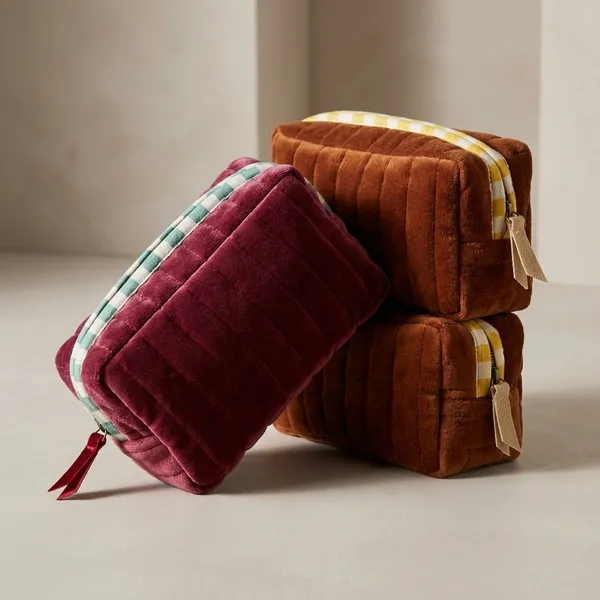 Brown_Velvet_Quilted_Zip_Pouch