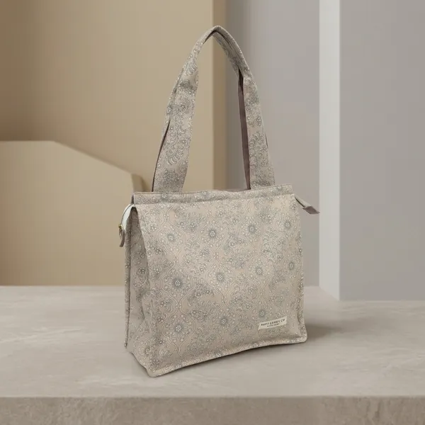White_Twill_Floral_Paisley_Hand_Bag_For_Adults