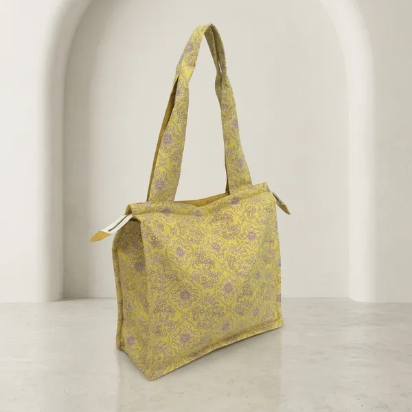 Mustard_Yellow_Twill_Floral_Paisley_Hand_Bag_For_Adults