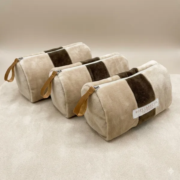 Light_Brown_Cream_Velvet_Striped_Pouch_For_Adults_Pack_Of_3