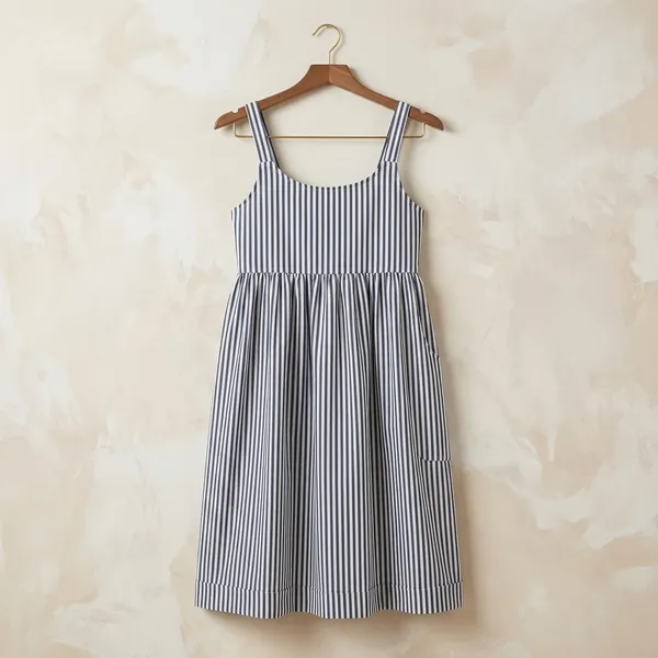 Cotton_Black_White_Stripe_Empire_Waist_Apron