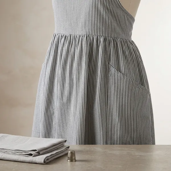 Cotton_Black_White_Stripe_Empire_Waist_Apron