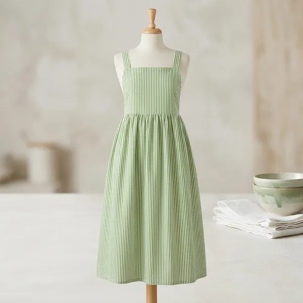 Light_Green_Cotton_Stripe_Gathered_Apron