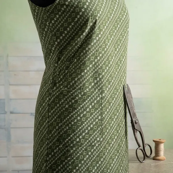 Dark_Green_Cotton_Geometric_Print_Apron