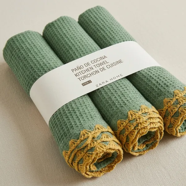 Green_Waffle_Cotton_Crochet_Trim_Face_Towel