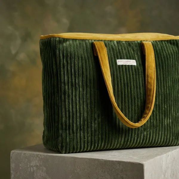 Dark_Green_Ribbed_Velvet_Shoulder_Bag_For_Adults
