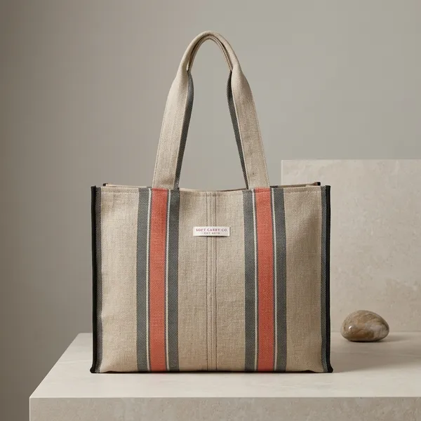 Grey_Pink_Linen_Jute_Striped_Hand_Bag_For_Adults