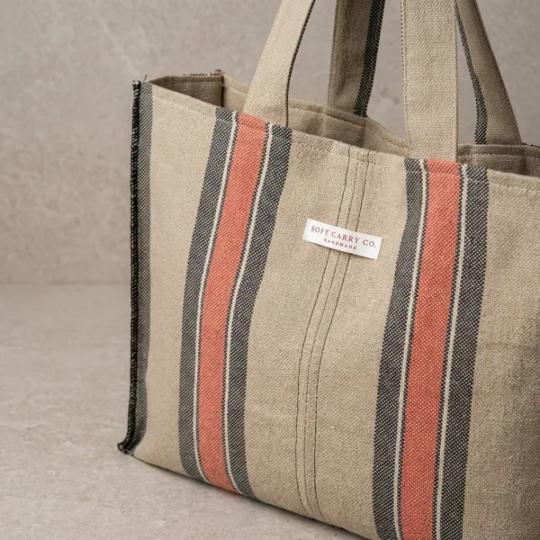 Grey_Pink_Linen_Jute_Striped_Hand_Bag_For_Adults