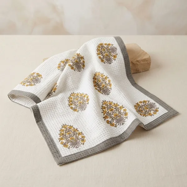 Waffle_Cotton_Floral_Embroidered_Bath_Towel