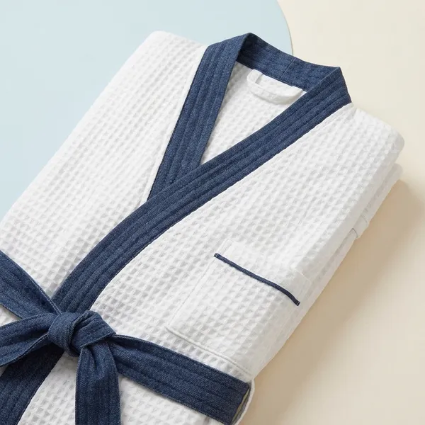 White_Blue_Waffle_Cotton_Kimono_Bathrobe_For_Kids