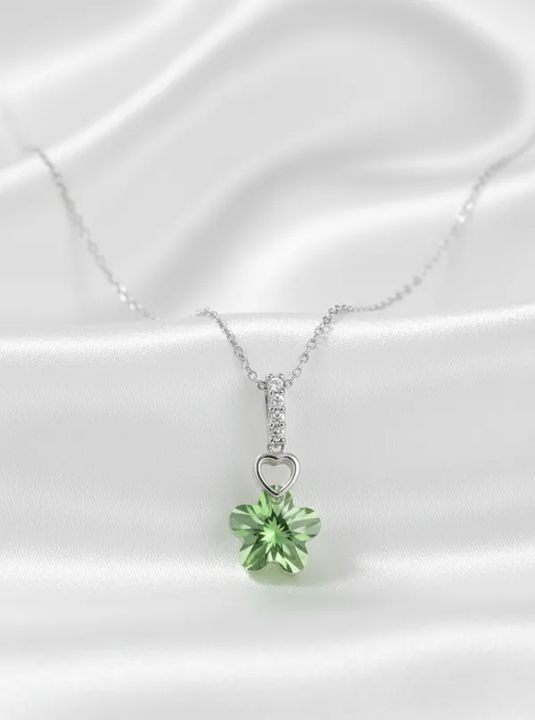Sovia_Silver_Green_925_Sterling_Mint_Blossom_Pendant_For_Women