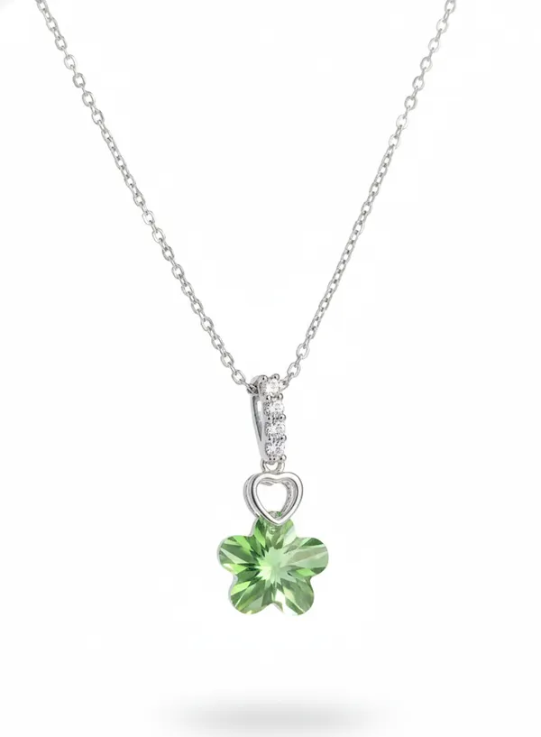 Sovia_Silver_Green_925_Sterling_Mint_Blossom_Pendant_For_Women