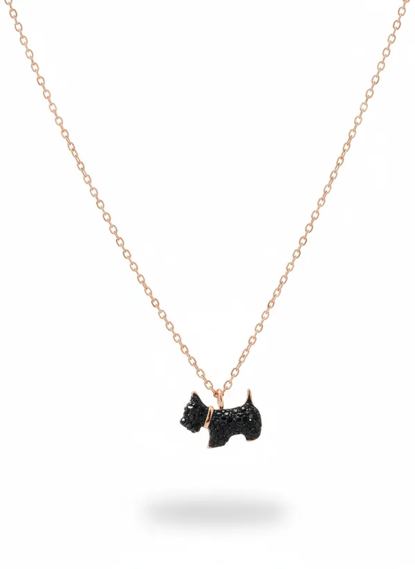 Silver_Black_925_Sterling_Pup_Charm_Necklace_For_Women