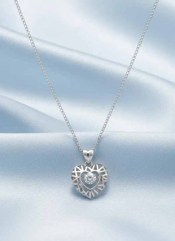 Silver_925_Sterling_Heartbeat_Of_Love_Pendant_For_Women