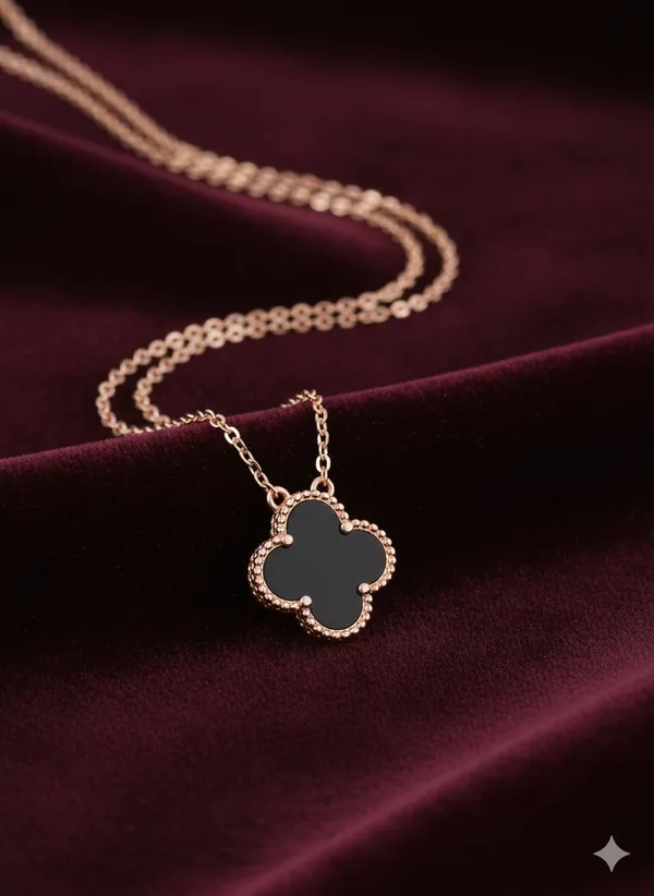 Silver_Black_925_Sterling_Clover_Pendant_For_Women