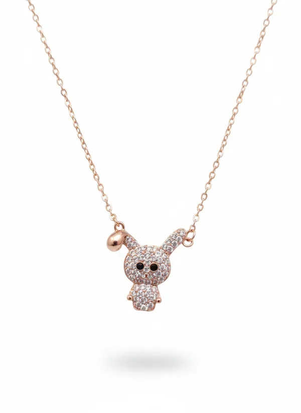 Rose_Gold_925_Silver_Sparkle_Bunny_Pendant_For_Women
