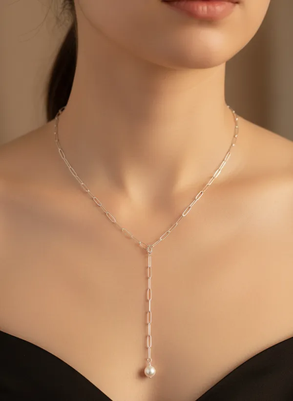Silver_925_Sterling_Pearl_Drop_Y_Chain_Necklace_For_Women
