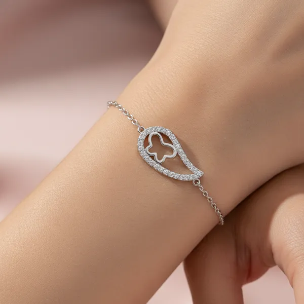 Silver_925_Sterling_Butterfly_Drop_Bracelet_For_Women