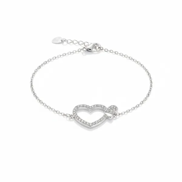 Silver_925_Sterling_Sparkle_Heart_Bracelet_For_Women