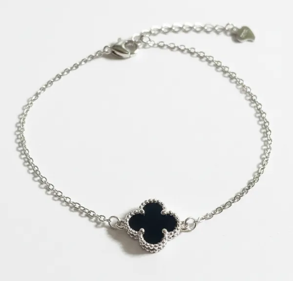 Silver_Black_925_Sterling_Noir_Clover_Bracelet_For_Women
