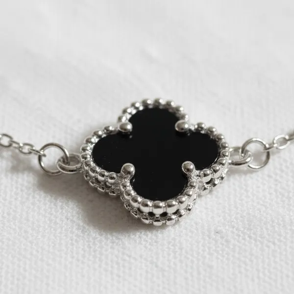 Silver_Black_925_Sterling_Noir_Clover_Bracelet_For_Women