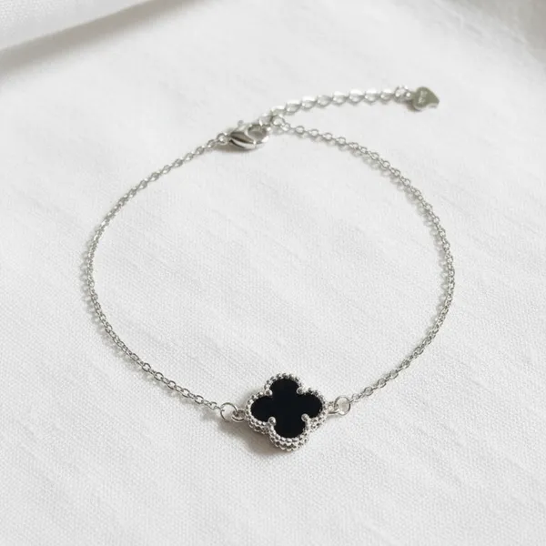 Silver_Black_925_Sterling_Noir_Clover_Bracelet_For_Women