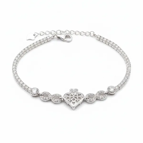 Silver_925_Sterling_Regal_Heart_Bracelet_For_Women