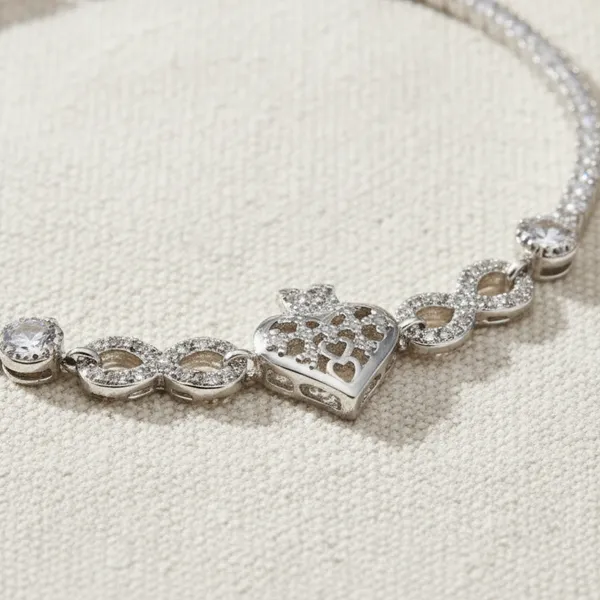 Silver_925_Sterling_Regal_Heart_Bracelet_For_Women