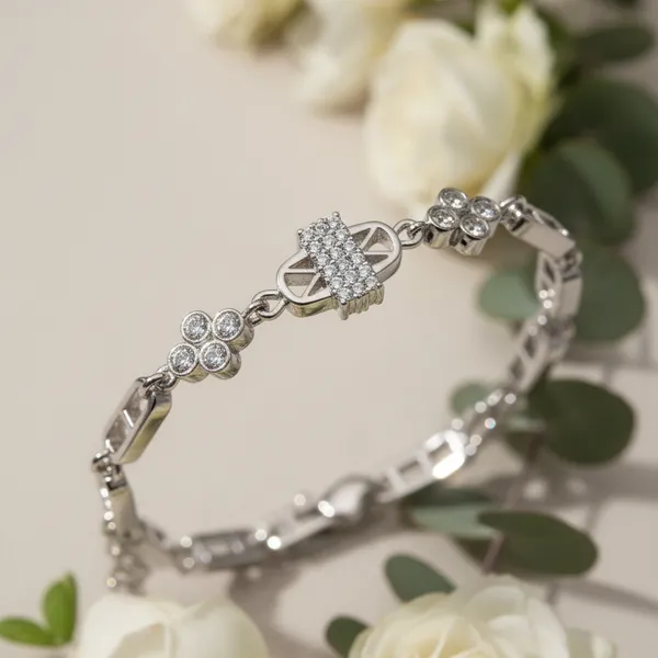 Silver_925_Sterling_Geometric_Faceted_Bracelet_For_Women