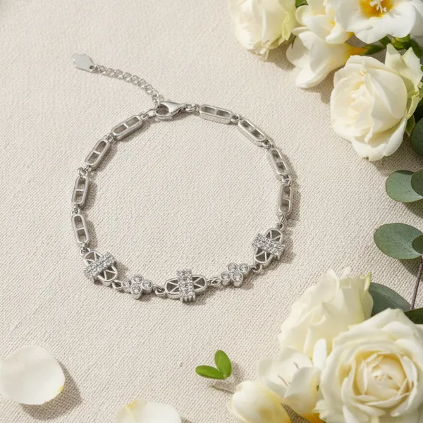 Silver_925_Sterling_Geometric_Faceted_Bracelet_For_Women