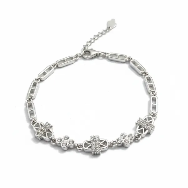 Silver_925_Sterling_Geometric_Faceted_Bracelet_For_Women