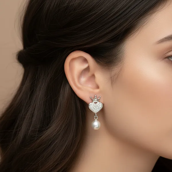 Silver_925_Sterling_Pearl_Princess_Stud_Earrings_For_Women
