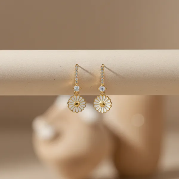 Yellow_925_Sterling_Sunbeam_Petal_Stud_Earrings_For_Women