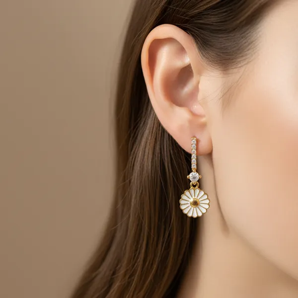 Yellow_925_Sterling_Sunbeam_Petal_Stud_Earrings_For_Women