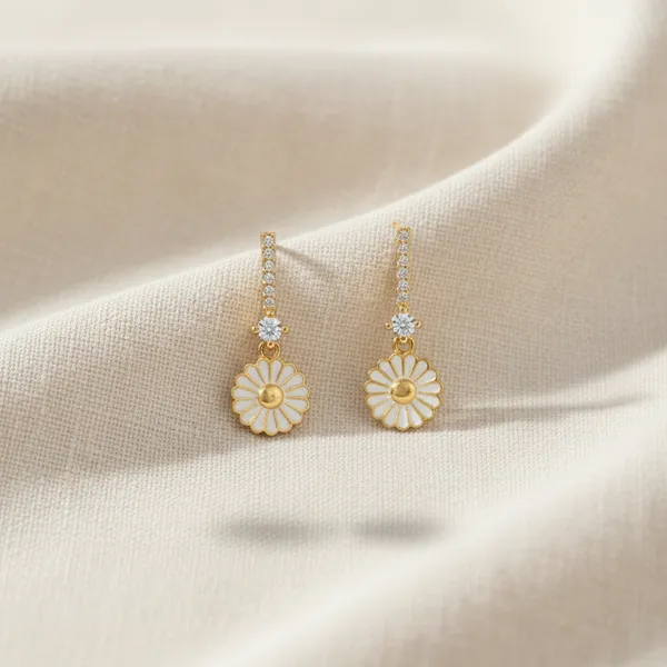 Yellow_925_Sterling_Sunbeam_Petal_Stud_Earrings_For_Women