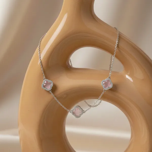 Sovia_Silver_925_Sterling_Pink_Clover_Chain_Necklace_For_Women