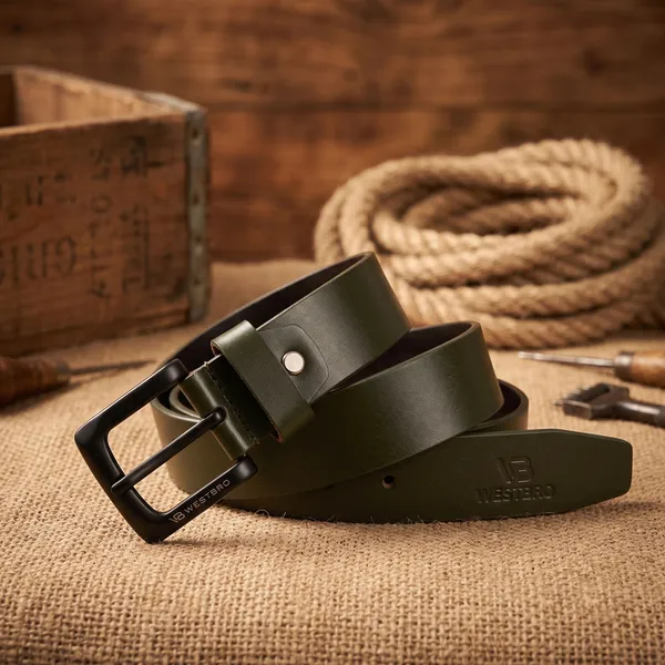 Olive_Green_Leather_Semi_Casual_Belt_for_Men