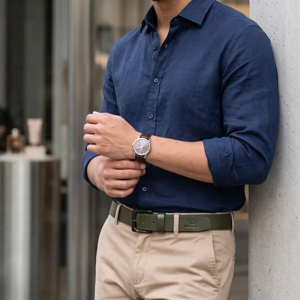 Olive_Green_Leather_Semi_Casual_Belt_for_Men