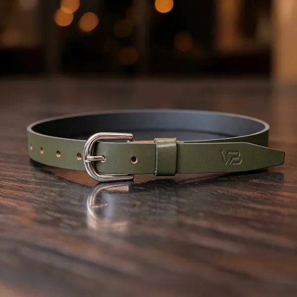 Olive_Green_Slim_Buckle_Belt_for_Unisex_Styling