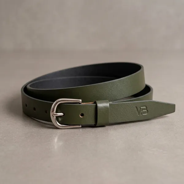 Olive_Green_Slim_Buckle_Belt_for_Unisex_Styling
