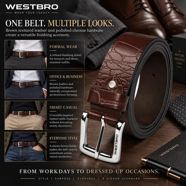 Brown_Colour_Embossed_Crocodile_Belt_for_Men