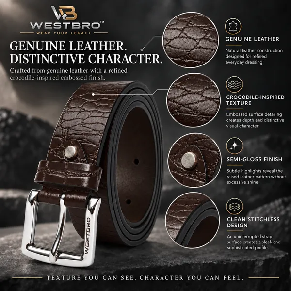 Brown_Colour_Embossed_Crocodile_Belt_for_Men
