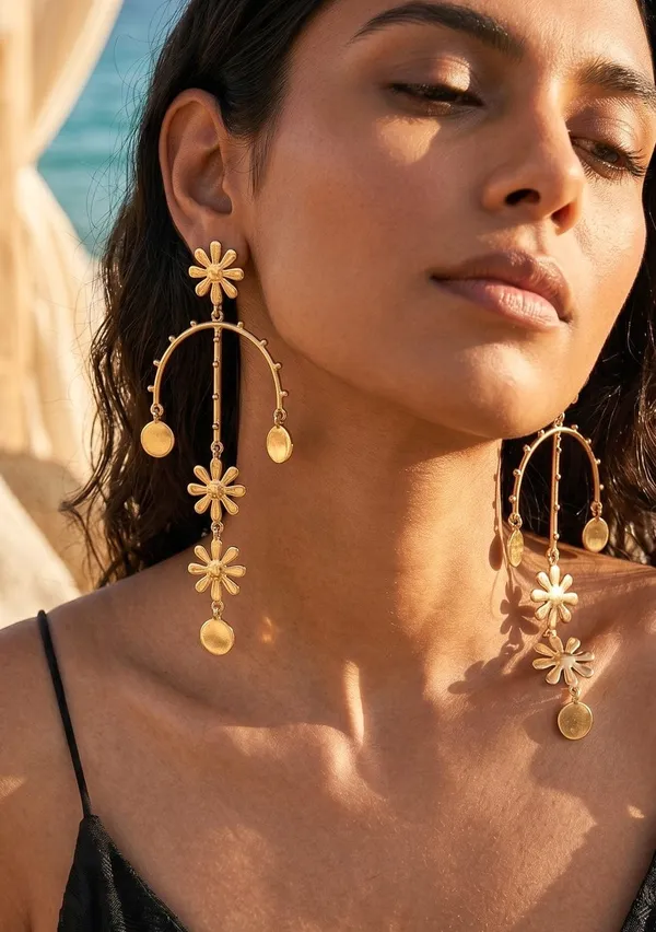Golden_Daisy_Floral_Stud_Earrings
